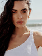 Reformation Holly One Shoulder Smocked Linen Top - House Of Huntington