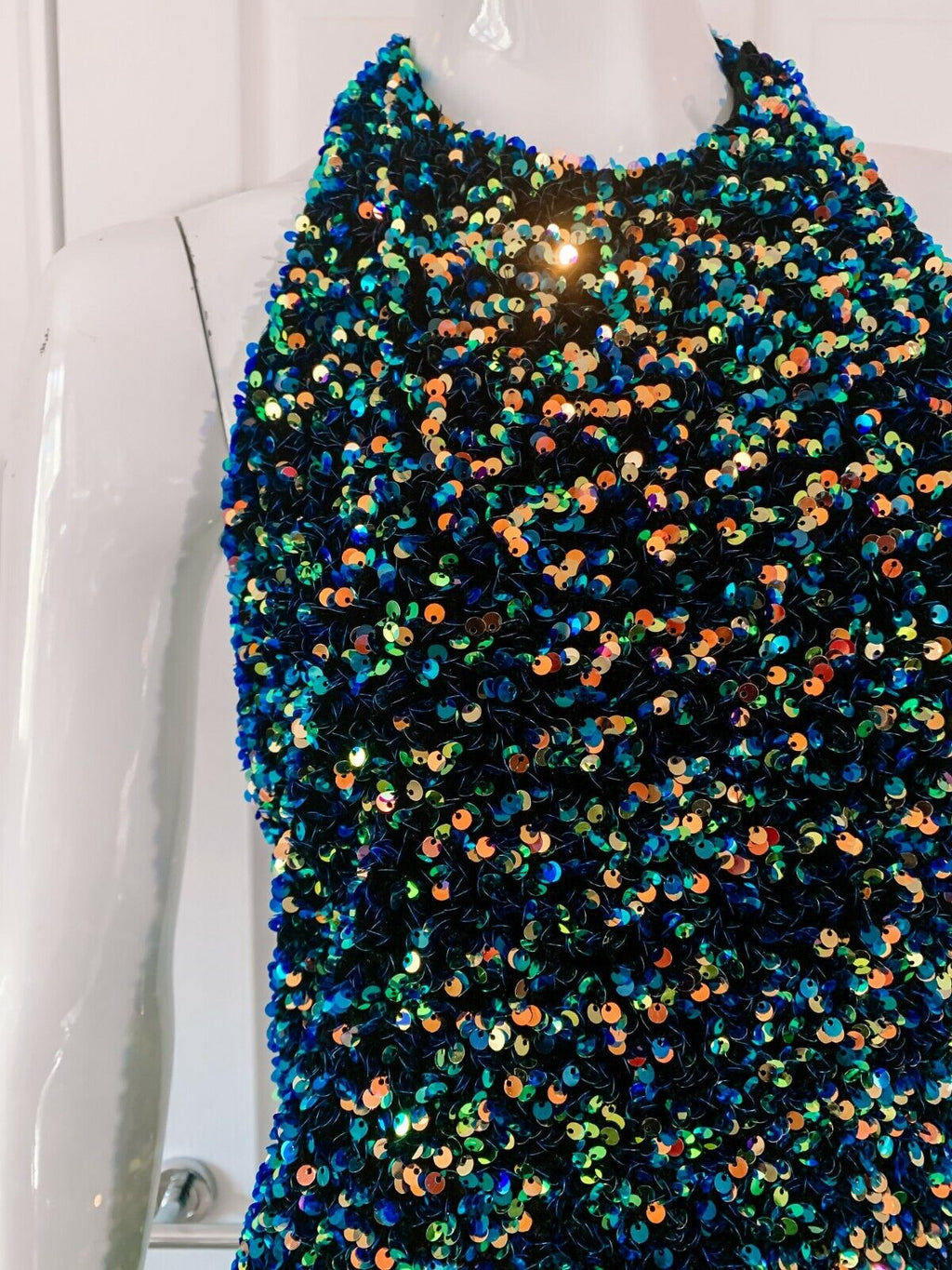 AZZARO Couture Sequin Flattering Party Dress - House Of Huntington