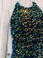 AZZARO Couture Sequin Flattering Party Dress - House Of Huntington