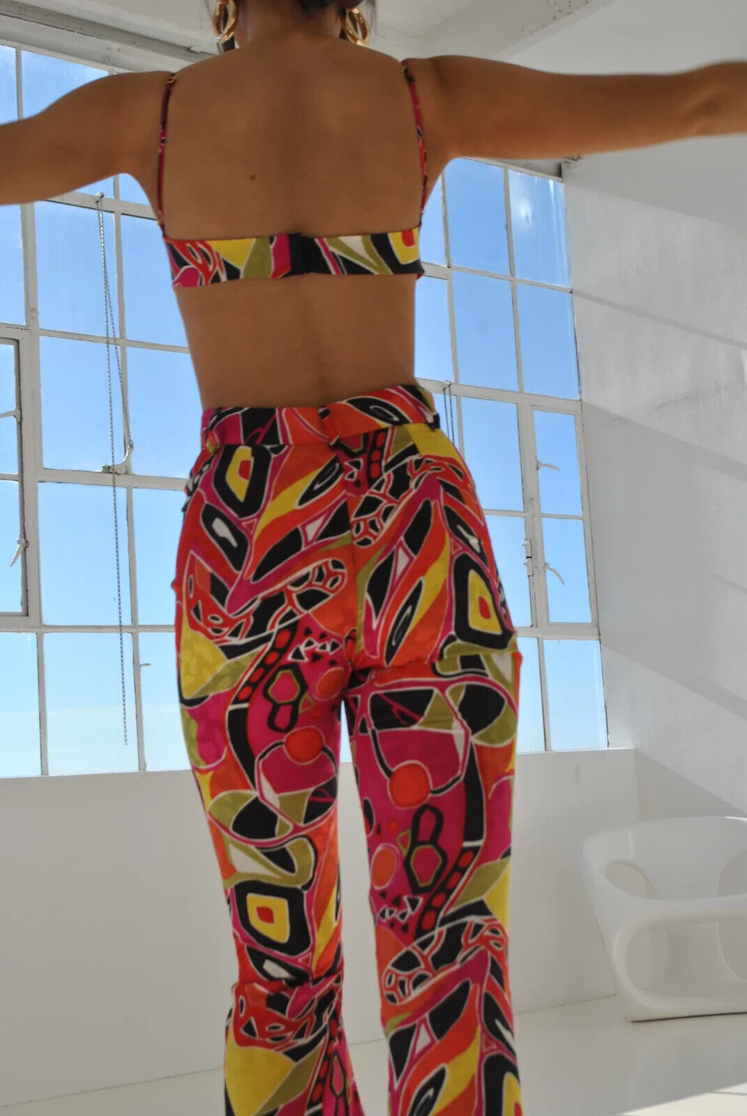 MIRROR PALAIS Abstract Print Underwired Silk Balconette Bra Top - House Of Huntington