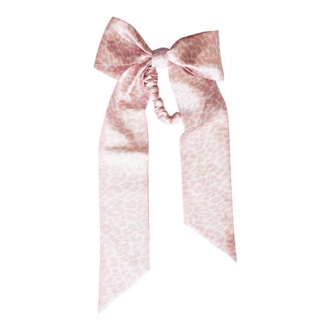 SLIP Pink Snow Leopard Silk Ribbon & Scrunchie Set - House Of Huntington
