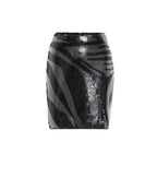 DAVID KOMA Sequin Zebra Print Bodycon Skirt - House Of Huntington