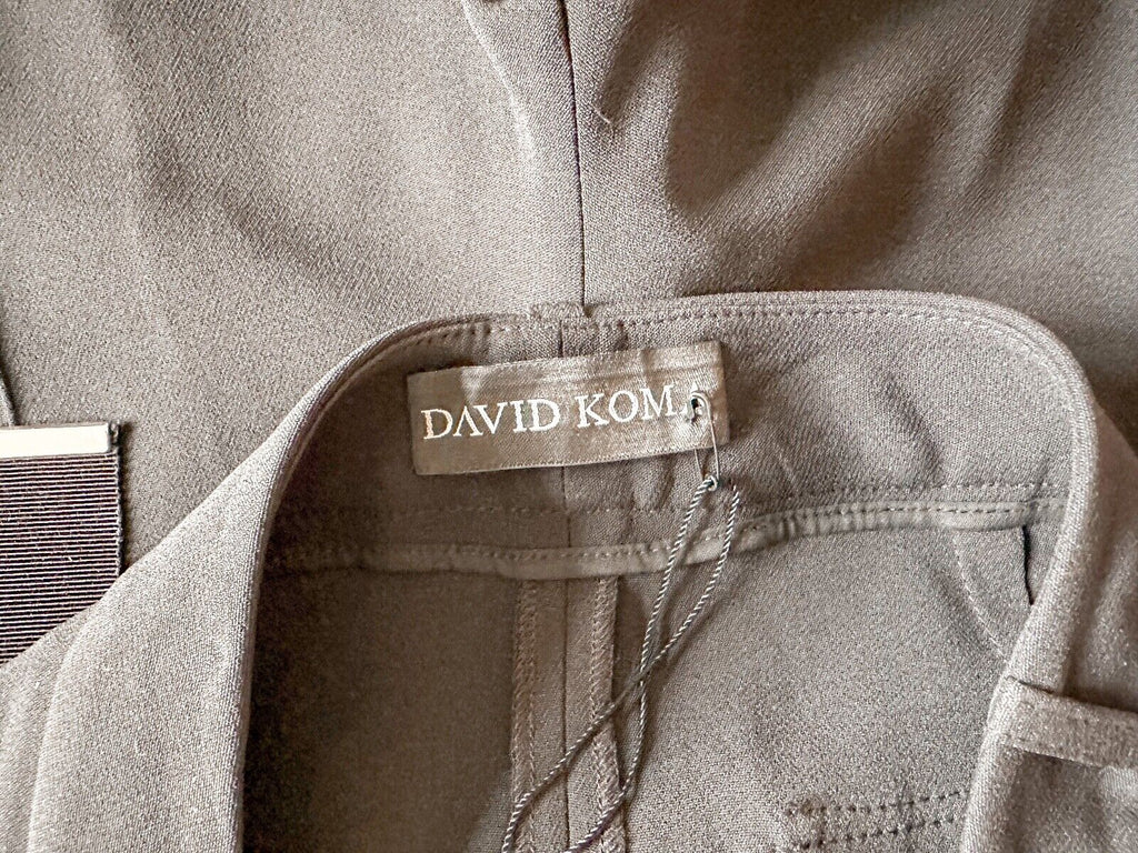 DAVID KOMA Black Cargo Pocket Detail Flared Utility Style Trousers - House Of Huntington