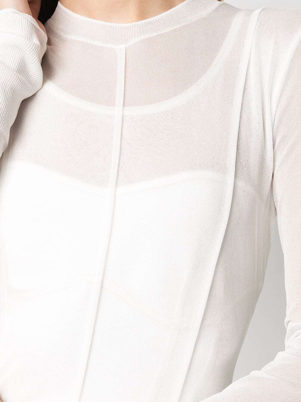 HERVE LEGER White Mesh Detail Ruched Bandage Bodycon Dress - House Of Huntington