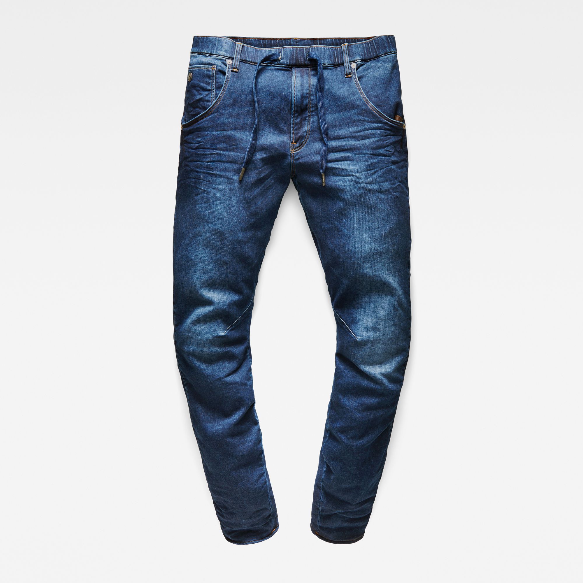 بنطلون جينز G-Star Arc 3D رياضي مدبب أزرق بخصر مطاطي