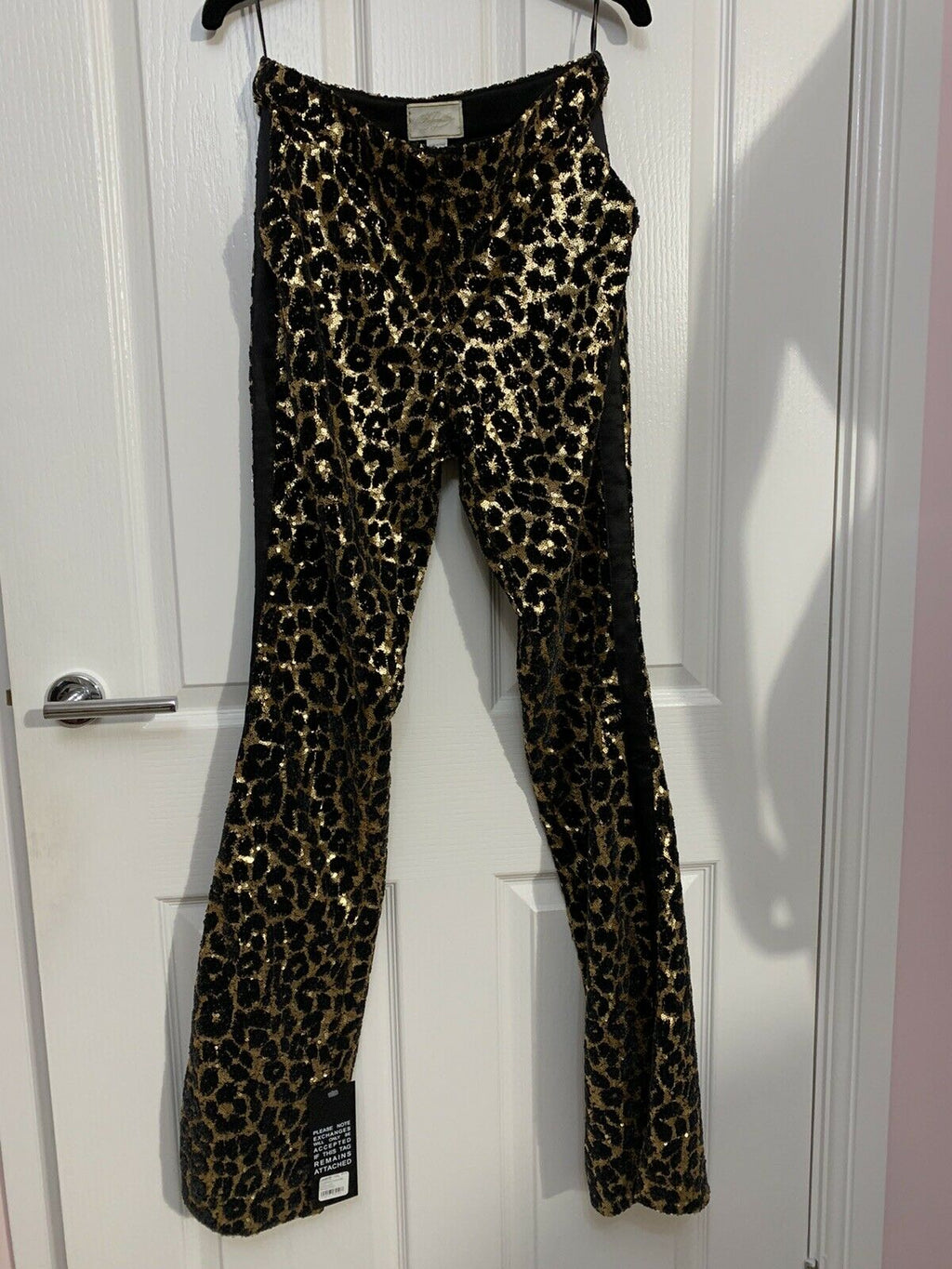 REDEMPTION Sequinned Leopard Print Trousers - House Of Huntington