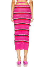 JACQUEMUS La Jupe Maile Pink Cut Out Sides Striped Ribbed Skirt - House Of Huntington