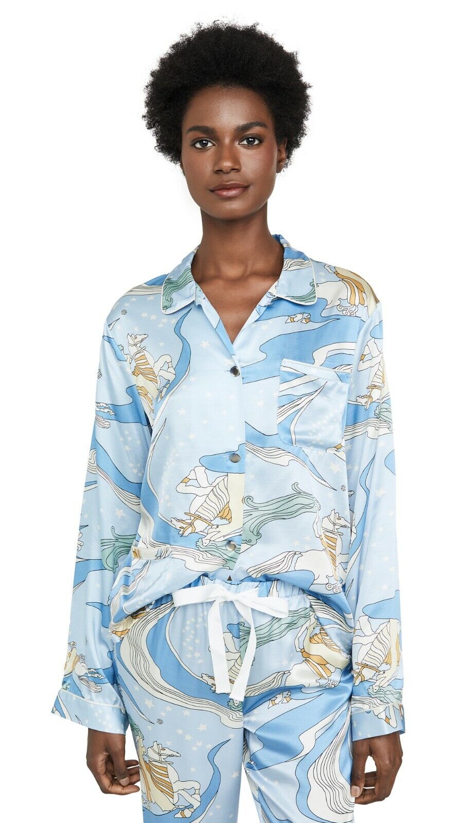 Morgan Lane Fairy Dust Silk Blend Fairy Dust Sky Print Pyjama Top - House Of Huntington