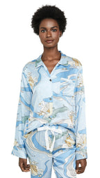 Morgan Lane Fairy Dust Silk Blend Fairy Dust Sky Print Pyjama Top - House Of Huntington