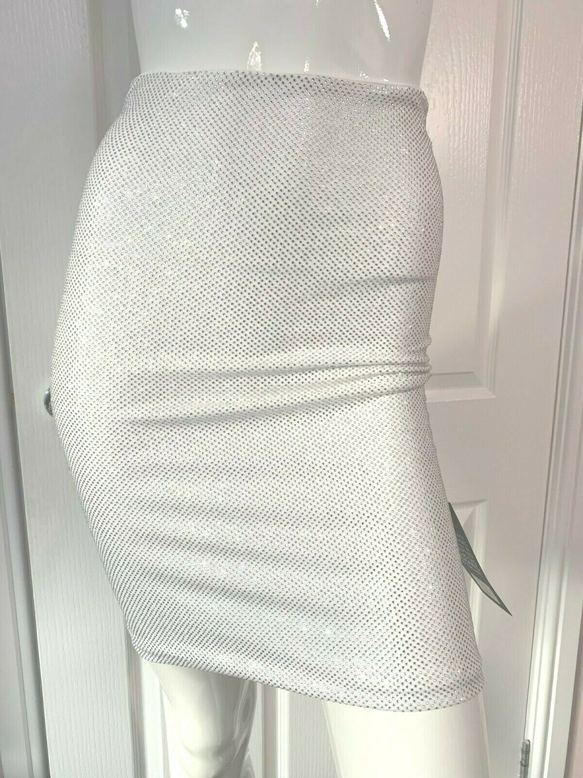 Alexandre Vauthier White Crystal Studded Bodycon Skirt - House Of Huntington
