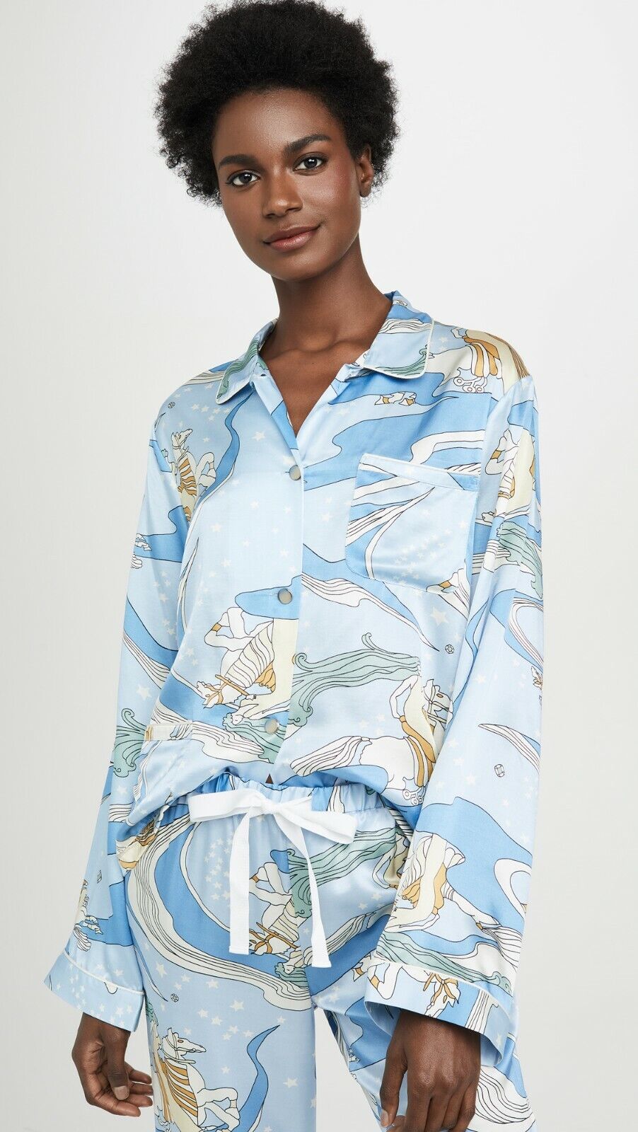 Morgan Lane Fairy Dust Silk Blend Fairy Dust Sky Print Pyjama Top - House Of Huntington