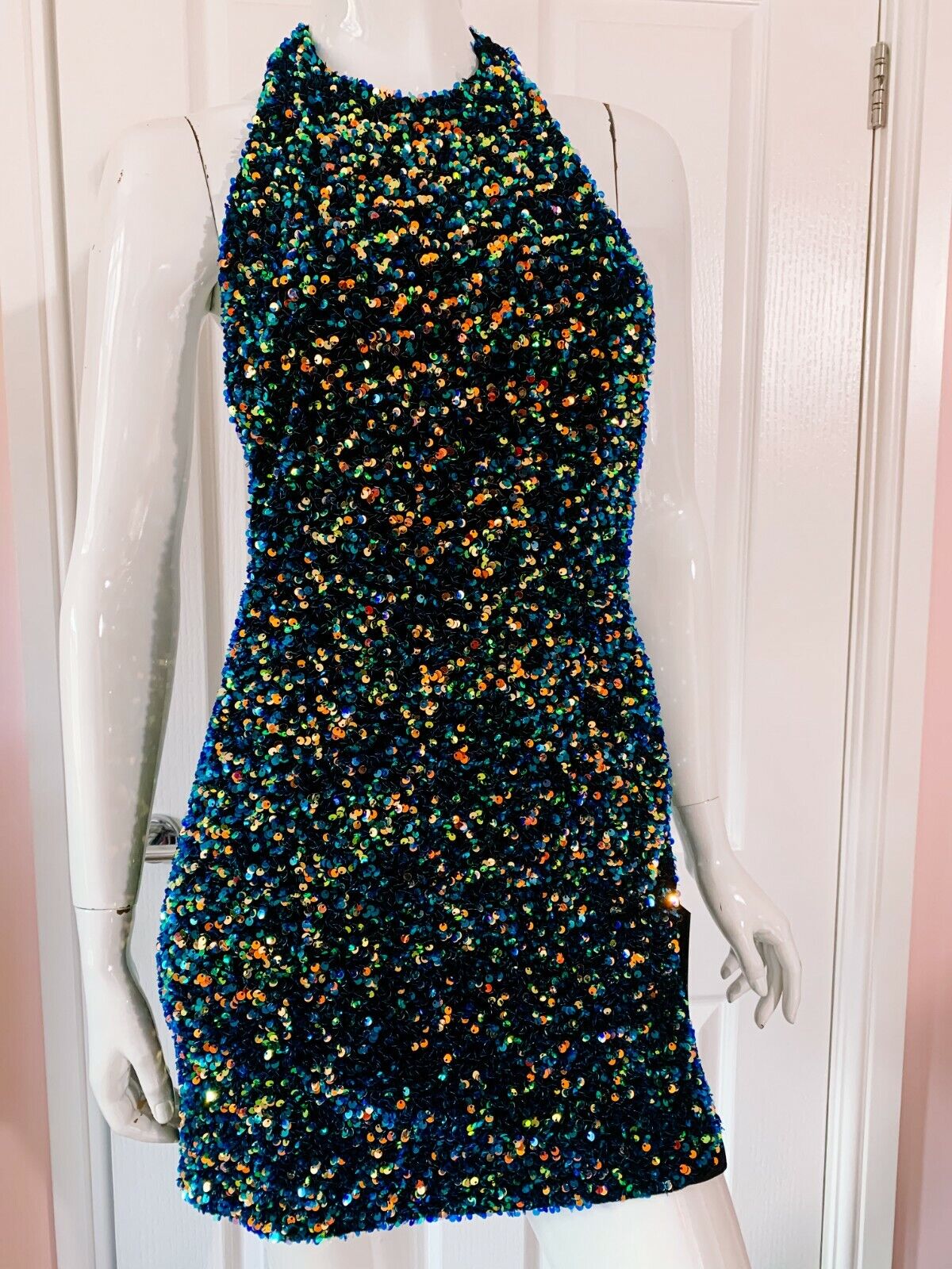 AZZARO Couture Sequin Flattering Party Dress - House Of Huntington