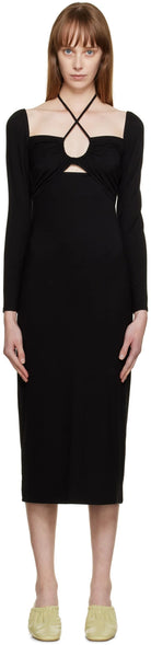 Reformation Alexei Cut Out Midi Dress in Black - House Of Huntington