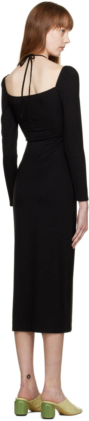 Reformation Alexei Cut Out Midi Dress in Black - House Of Huntington