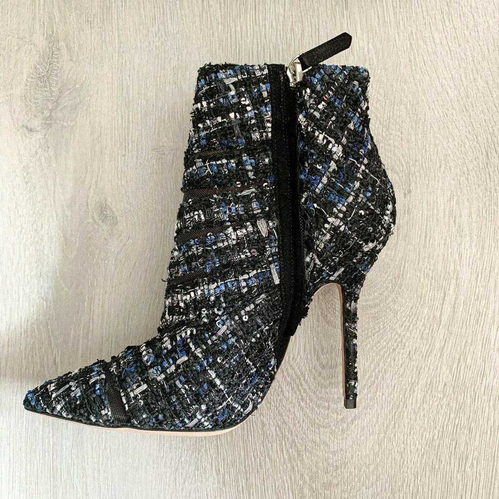 RACINE CARRÉE Tweed Boots Booties High Heels - House Of Huntington