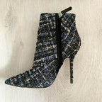 RACINE CARRÉE Tweed Boots Booties High Heels - House Of Huntington