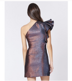 Veronica Beard Metallic Ensley Mini One Shoulder Dress - House Of Huntington