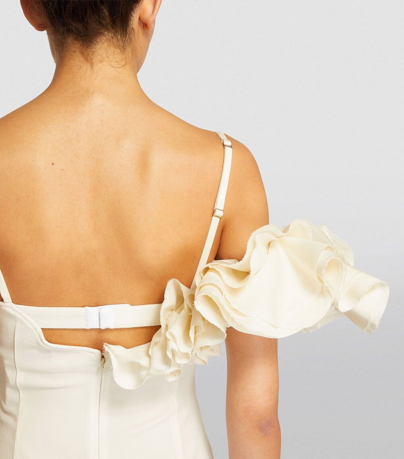 JACQUEMUS La Duna Ruffled Trim Mini White Dress - House Of Huntington