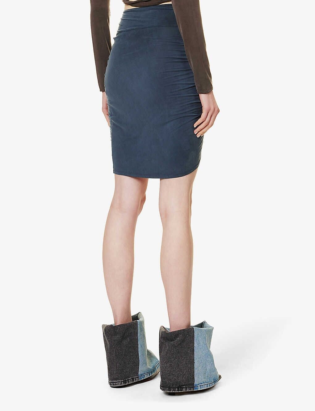 JACQUEMUS Le Jupe Espelho Court Cut Out Asymmetric Drawcord Navy Skirt - House Of Huntington