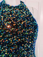 AZZARO Couture Sequin Flattering Party Dress - House Of Huntington