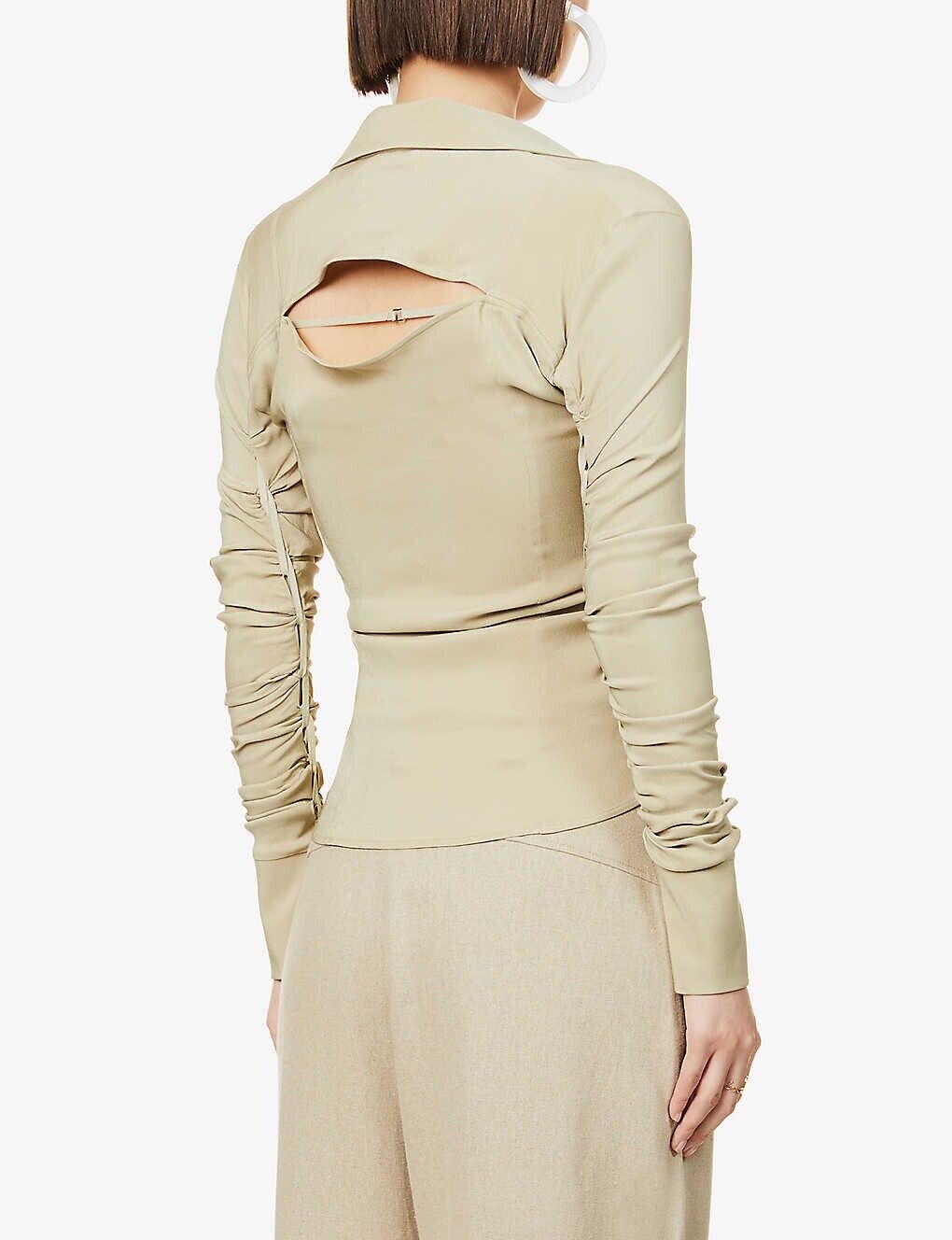 Jacquemus La Chemise Soffio Cut-Out Stretch-Woven Shirt - House Of Huntington