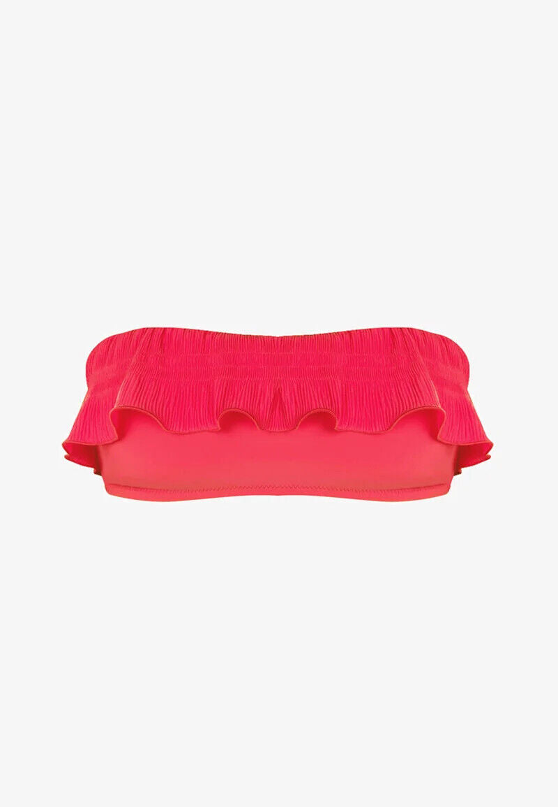 Pain De Sucre Bikini Top in Chloris Pink Ruffle - House Of Huntington