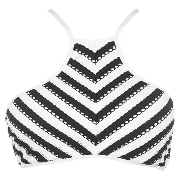 Seafolly Tankini Tank Top Bikini Black & White Coast To Coast With High Neck - House Of Huntington