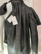 REDEMPTION Metallic Jacquard High Neck One Shoulder Dress - House Of Huntington