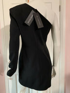 DAVID KOMA Black Dangly Crystal Embellished One Shoulder Dress - House Of Huntington