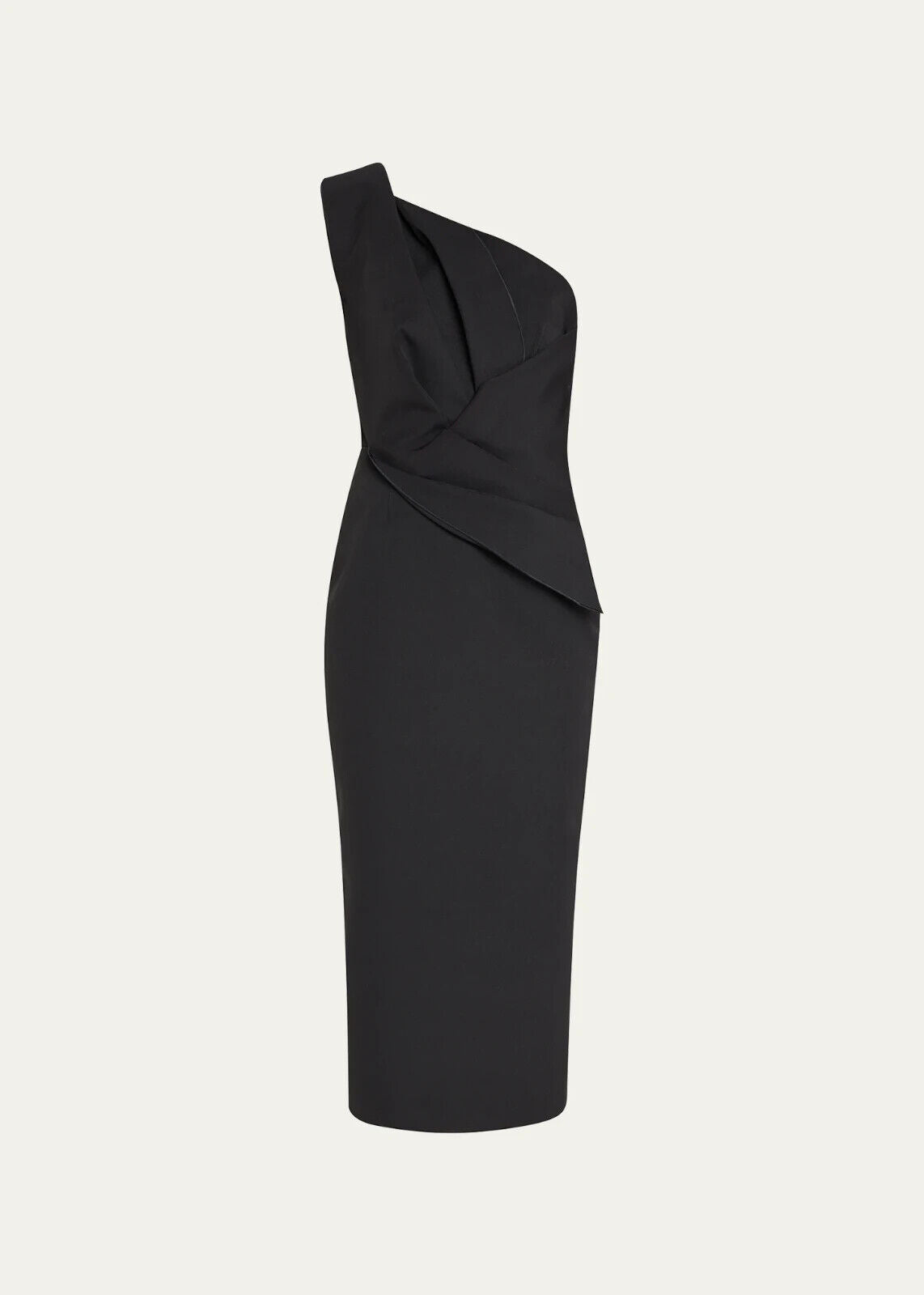 RACHEL GILBERT Black Luna One Shoulder Midi Dress - House Of Huntington