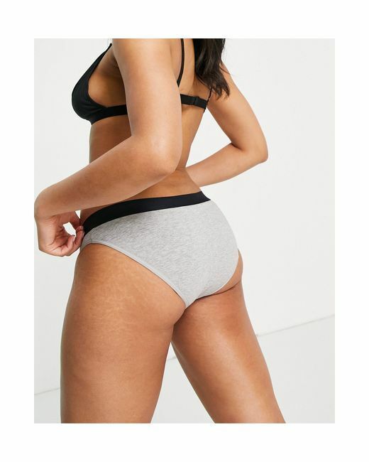 Thinx period proof organic cotton blend bikini briefs in grey - House Of Huntington