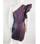 Veronica Beard Metallic Ensley Mini One Shoulder Dress - House Of Huntington