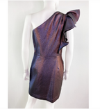 Veronica Beard Metallic Ensley Mini One Shoulder Dress - House Of Huntington