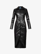 DI PETSA Memories of Touch Cut Out Heat Reactive Faux Leather Jacket - House Of Huntington