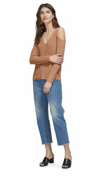 Whistles V Neck Cold Shoulder Knit Sweater Jumper - House Of Huntington