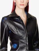 DI PETSA Memories of Touch Cut Out Heat Reactive Faux Leather Jacket - House Of Huntington