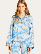 Morgan Lane Fairy Dust Silk Blend Fairy Dust Sky Print Pyjama Top - House Of Huntington