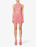 MAISIE WILEN Perforated Pink Festival Rave Summer Mini Dress - House Of Huntington