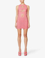 MAISIE WILEN Perforated Pink Festival Rave Summer Mini Dress - House Of Huntington