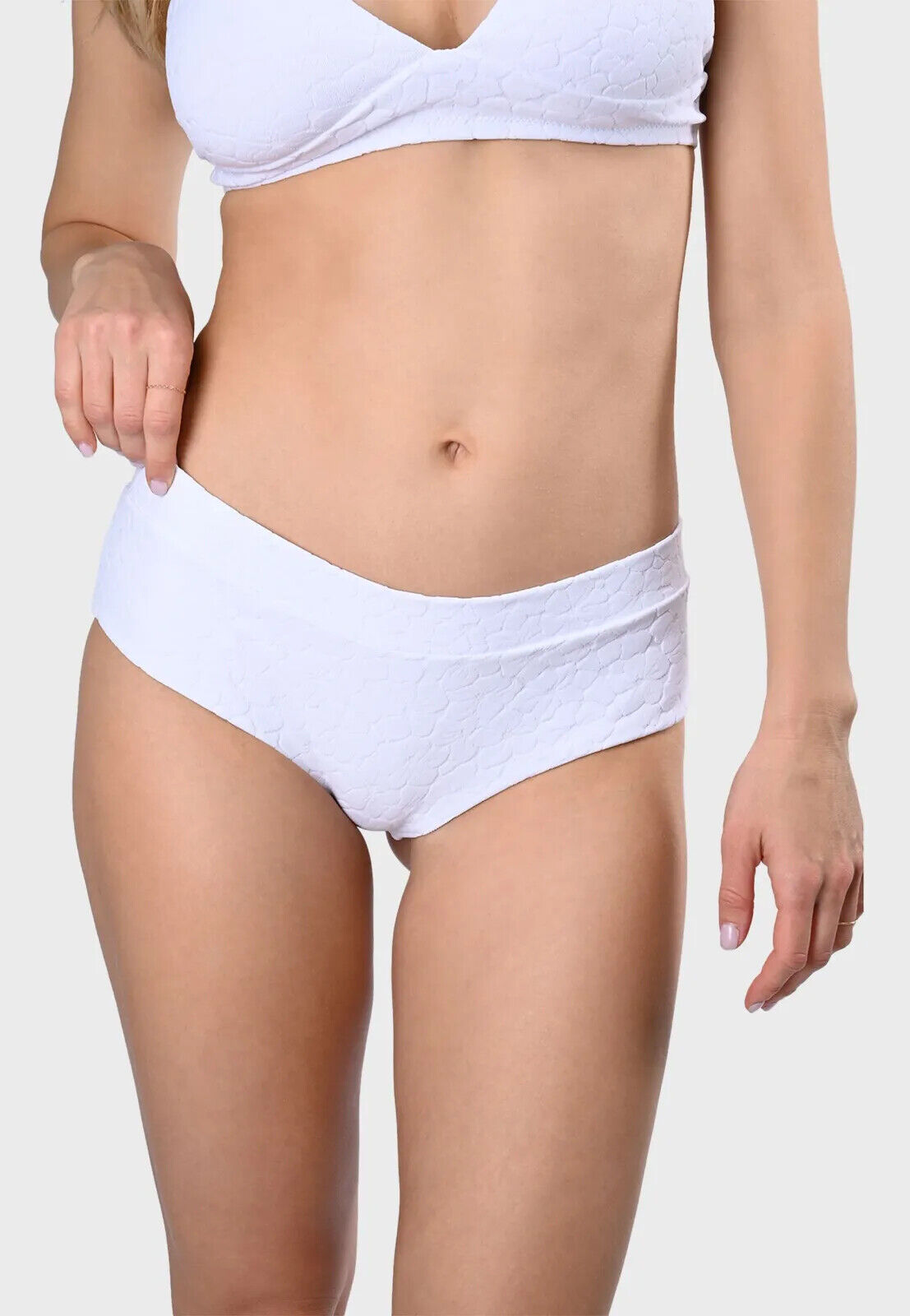 Pain De Sucre White Woven Bikini Bottom in Vence - House Of Huntington