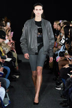 DAVID KOMA Grey Leather Cycling Biker Shorts - House Of Huntington