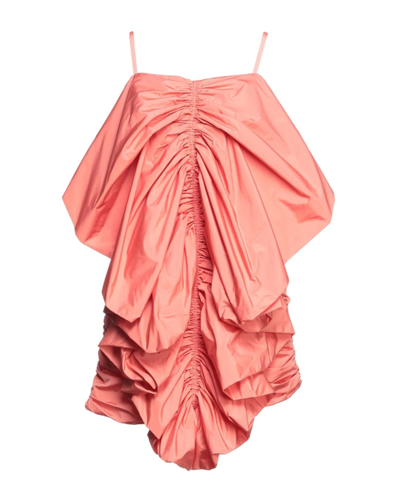 Patou Butterly Faille Coral Mini Party Dress - House Of Huntington