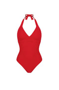 Pain De Sucre Red V-Neck Swimsuit in Laam