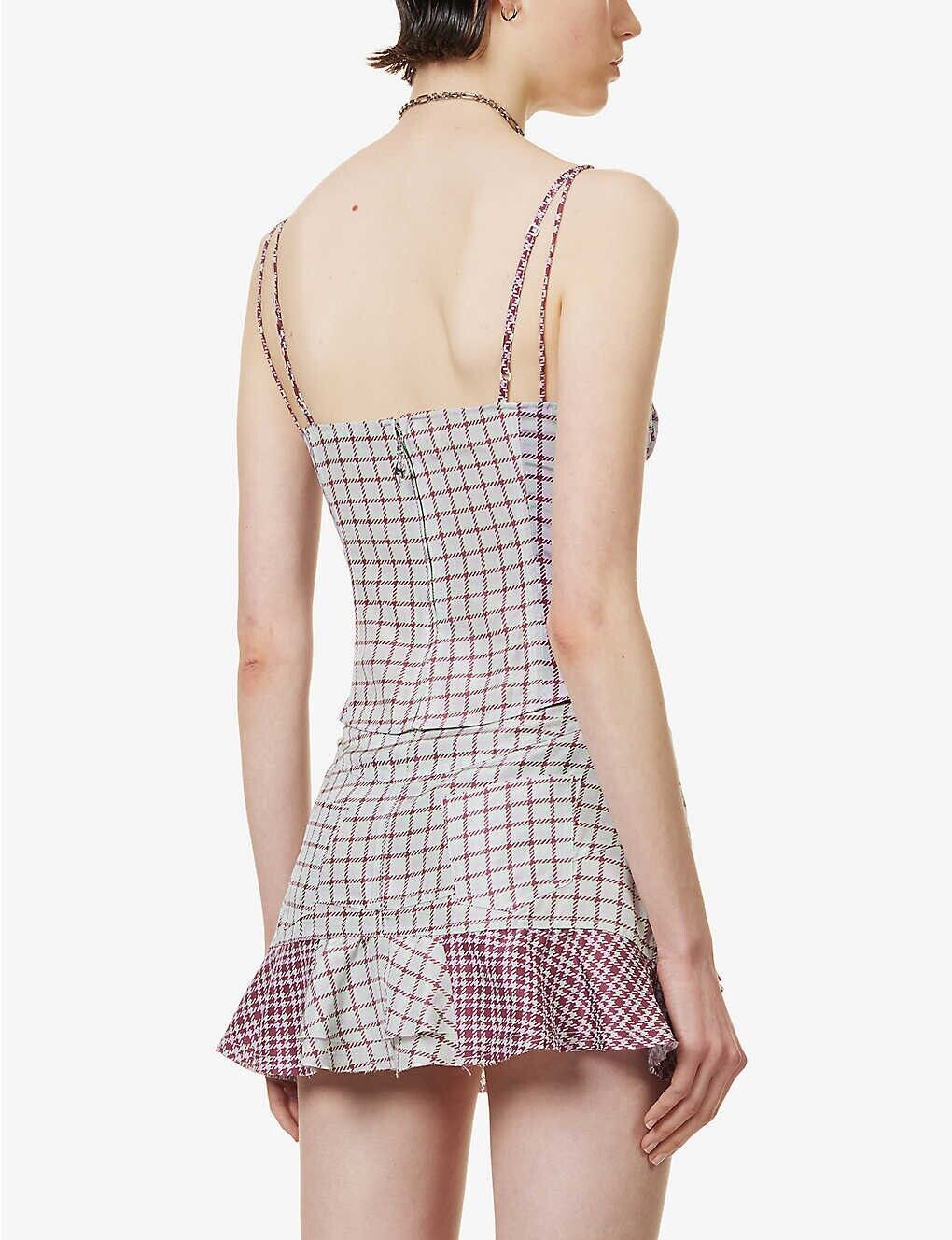 MIAOU Aphex Bristol Check Corset Grunge Core Top - House Of Huntington