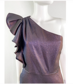 Veronica Beard Metallic Ensley Mini One Shoulder Dress - House Of Huntington