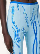 DI PETSA Venus Graphic Print Stretch Blue Shell Trousers - House Of Huntington