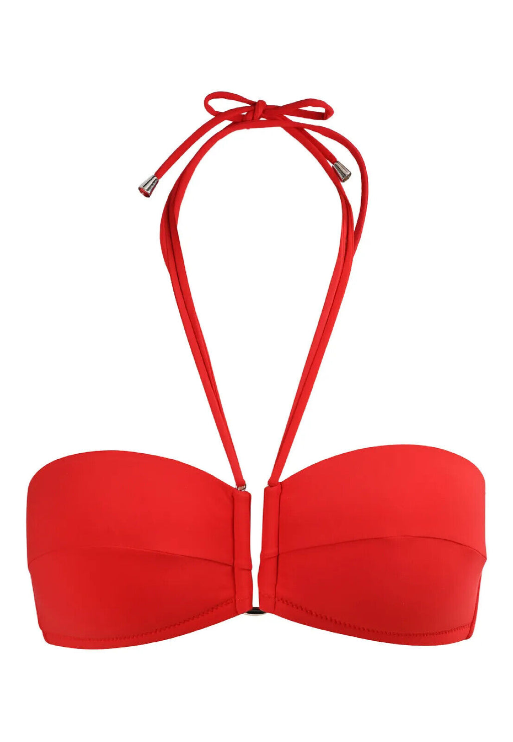 Pain De Sucre Red Bikini Top in Lya Halterneck - House Of Huntington