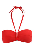 Pain De Sucre Red Bikini Top in Lya Halterneck - House Of Huntington