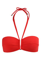 Pain De Sucre Red Bikini Top in Lya Halterneck - House Of Huntington