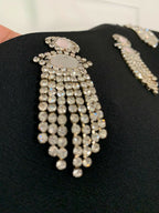 DAVID KOMA Black Dangly Crystal Embellished One Shoulder Dress - House Of Huntington